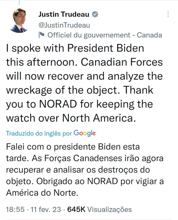 Objeto não identificado foi abatido por caça dos EUA